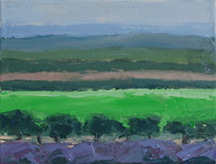 Gineke Zikken, Wijnvelden, Olieverf op doek, 18x24 cm, €.550,-