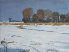 Gineke Zikken, Sneeuw bij Durgerdam, Olieverf op doek, 30x40 cm, €.850,-