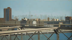Gineke Zikken, New York - Brooklyn Bridge, Olieverf op doek, 50x90 cm, €.1680,-