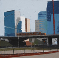 Gineke Zikken, Zuidas 4, Olieverf op doek, 30x30 cm, €.480,-