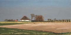 Gineke Zikken, Texel - dreiging, Olieverf op doek, 30x60 cm, 800,-