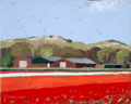 Gineke Zikken, Bollenveld plus duin, Olieverf op doek, 30x40 cm, €.500,-