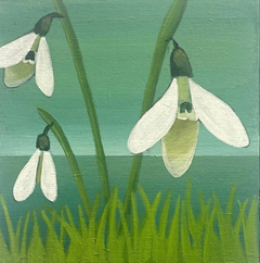 Yvonne Zomerdijk, Sneeuwklokje, 75 euro, Olieverf op paneel zonder lijst, 10x10