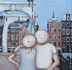 Sanne Kuiper, Amsterdam, Acryl op doek, 18x18 cm, €.170,-