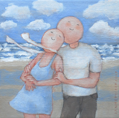 Sanne Kuiper, Stormachtig, Acryl op doek, 18x18 cm, €.170,-