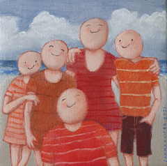Sanne Kuiper, Vakantie, 18x18 cm, 125,- euro, Acryl op doek in baklijst