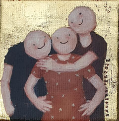 Sanne Kuiper, Mamma, 110 euro, Acryl met bladgoud op doek in baklijst, 10x10 cm
