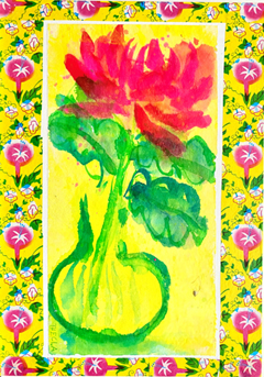Thecla Renders, With flowers in my heart 5, 175 euro, Gemengde techniek op papier, 30x21 cm