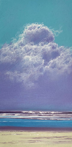 Ronald Boon, Zee 5, 145 euro, Olieverf op paneel in wit lijstje, 20x10 cm