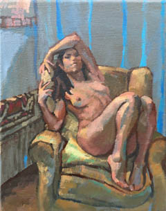 Irma Braat, Handen in licht, Olieverf op doek, 30x24 cm, €.275,-