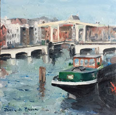 Diana de Bruin, Magere Brug Amsterdam, Olieverf op paneel, 20x20 cm, €.175,-