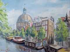 Diana de Bruin, Koepelkerk Amsterdam, 375 euro, Olieverf op doek in lijst, 30x40 cm