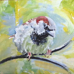 Diana de Bruin, Mus 3, 125 euro, Olieverf op paneel zonder lijst, 12x12 cm