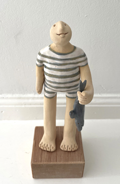 Kiki Demelinne, Visser, 140 euro, Keramiek, 22x7x6 cm
