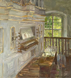 Natalia Dik, Orgel, 1600 euro, Olieverf op doek in baklijst, 60x55 cm