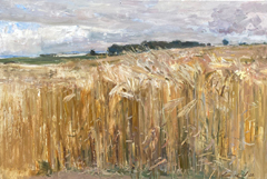 Natalia Dik, Aan de rand van het veld, 1950 euro, Olieverf op doek in baklijst, 60x90 cm