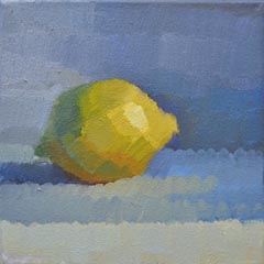 Bairbre Duggan, Lemon 2, 425 euro, Oil on canvas, (wooden frame), 20x20 cm