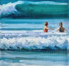Bairbre Duggan, The Wave II, 650 euro, Olieverf op doek in witte lijst, 20x20 cm