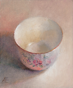 Anneke Elhorst, Schaaltje 52, Olieverf op paneel, 12x10x4 cm, €.220,-