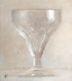 Anneke Elhorst, Glaasje 5, 220 euro, Olieverf op paneel, 12x10x2,5 cm