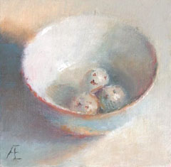 Anneke Elhorst, Eitjes, 195 euro, Olieverf op paneel, 10x10 cm