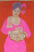Elisabeth Jonkers, Envelop 1, Acryl op karton (zonder lijst), 35x24 cm, €.125,-