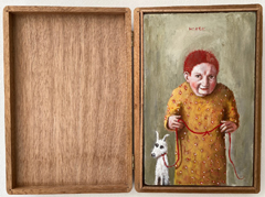 Koos ten Kate, Plien, Olieverf op paneel in houten sigarenkistje, 22x14 cm, €195,-