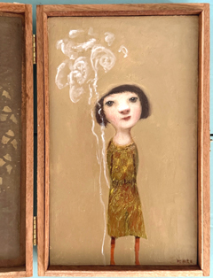 Koos ten Kate, Beau, 395 euro, Olieverf op paneel in sigaerenkisje, 15x26x5 cm