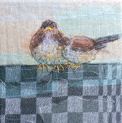 Nicole Ladrak, 2 musjes, Textiel, 20x20 cm, €.120,-