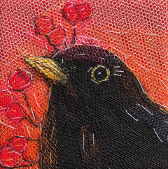 Nicole Ladrak, Merelkop, Textiel, 10x10 cm, €.65,-