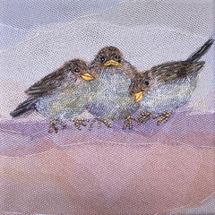 Nicole Ladrak, Musjes 1249, Textiel, 20x20 cm, €.120,-