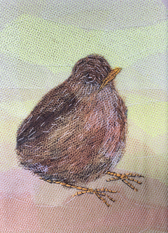 Nicole Ladreak, Jonge Merel, 100 euro, Textiel, 18x13 cm