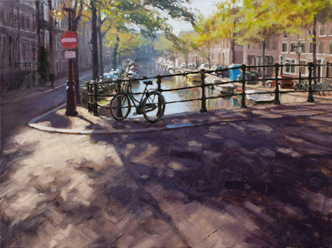 Richard van Mensvoort, Prinsengracht, 3250 euro, Olieverf op doek in baklijst, 60x80 cm