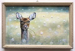 Liesbet Milort, Dear Dots, 150 euro, Mixed media in vintage lijst, 22x14 cm