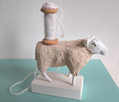 Liesbet Milort, Wool Factory, 185 euro, Mixed Media met papier-mach�, 12x5x14 cm