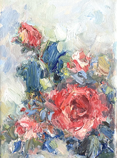 Wil van der Niet, De Roos, 275 euro, Olieverf op doek in witte baklijst, 18x13 cm