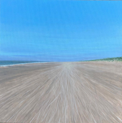 Rada Ovcharova, Strand 1, 425 euro, Acryl op paneel in baklijst, 30x30 cm