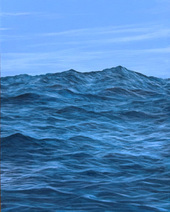Rada Ovcharova, Water 2, 375 euro, Mixed media op doek in blankhouten baklijst, 30x24 cm