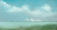 Marcel van Pinxteren, Wolkenland, 150 euro, Olieverf op hout zonder lijst, 14x26 cm