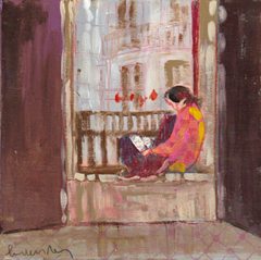 Lourdes Ral, An afternoon that smells like summer, 200 euro, Acrylic on wood no frame, 20x20x3 cm