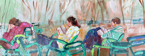 Lourdes Ral, Reading autumn, 330 euro, Acryl on wood without frame, 20x50x3,5 cm