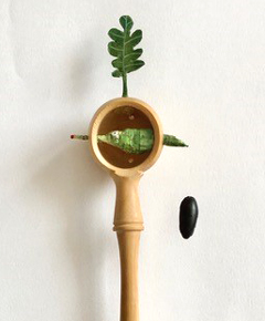 Tamar Rubinstein, Olijflepel 2, 95 euro, Gemengde techniek in olijflepel, 31x6 cm