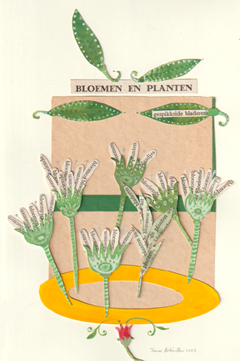 Tamar Rubinstein, Bloemen en planten, 175 euro, Gemengde techniek op papier in lijst, 27x21 cm
