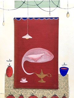 Tamar Rubinstein, Toverlamp, 150 euro, Gemengde techniek op papier in lijst, 20x 25 cm