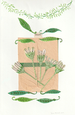 Tamar Rubinstein, Tuin, 175 euro, Gemengde techniek op papier in lijst, 27x21 cm