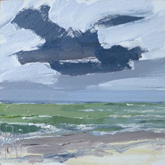 Anne Jitske Salverda, Vette wolk, Olieverf op paneel, 20x20 cm, €.220,-