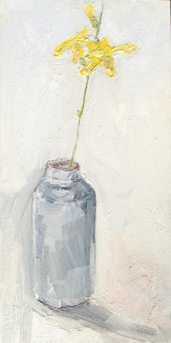 Anne Jitske Salverda, Jasmijn tussen de Klimop, 195 euro, Olieverf op paneel zonder lijst, 13x26 cm