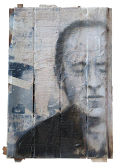 Kai Savelsberg, Unverrckbar III, Gemengde techniek op oud hout, 36x25 cm, €.800,-