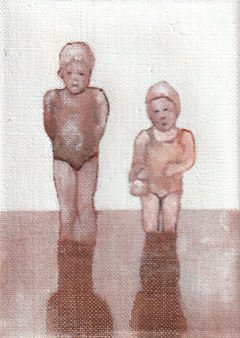 Edith Snoek, In het Water, Olieverf op doek (zonder lijst), 19x13 cm, €.150,-