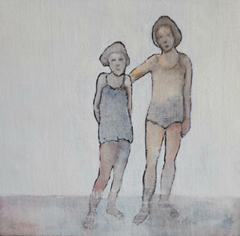 Edith Snoek, Samen, Olieverf op doek in houten baklijst, 20x20 cm, €.250,-